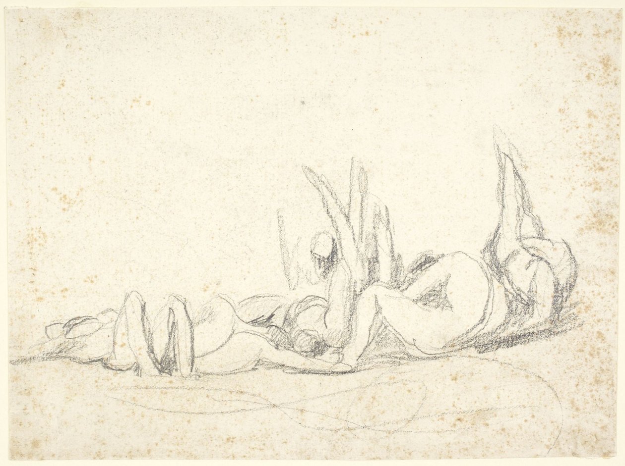 Gruppo di figure sofferenti a terra  (bozzetto per “Howard visita le prigioni”) da George Romney