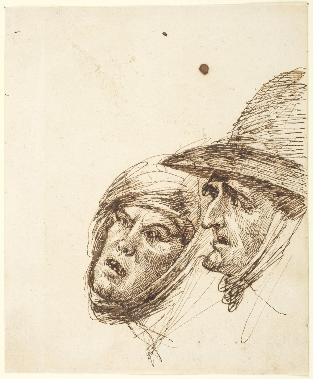 Teste di uomo e donna da George Romney