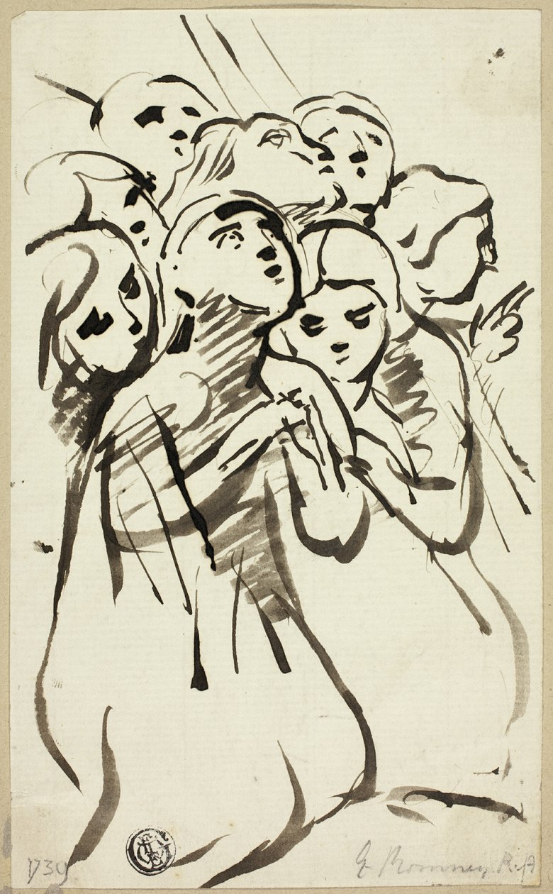 Figure inginocchiate rannicchiate insieme da George Romney