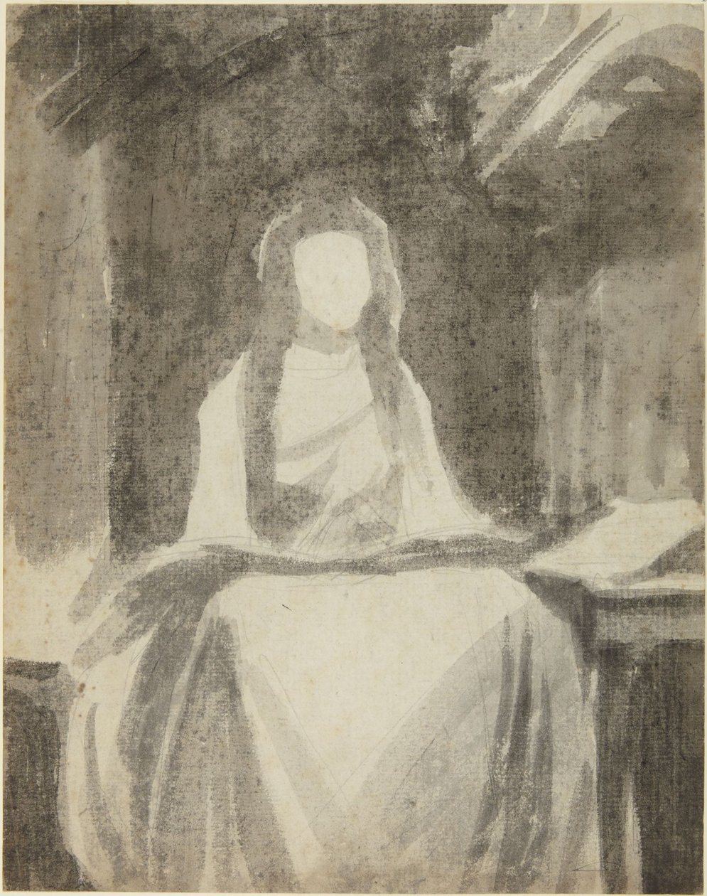 Studio di ritratto di Lady Hamilton nei panni di Santa Cecilia da George Romney