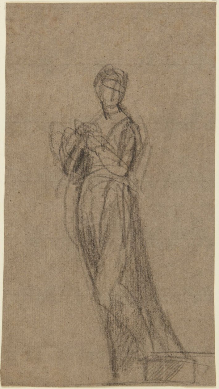 Studio di ritratto di una donna in piedi da George Romney