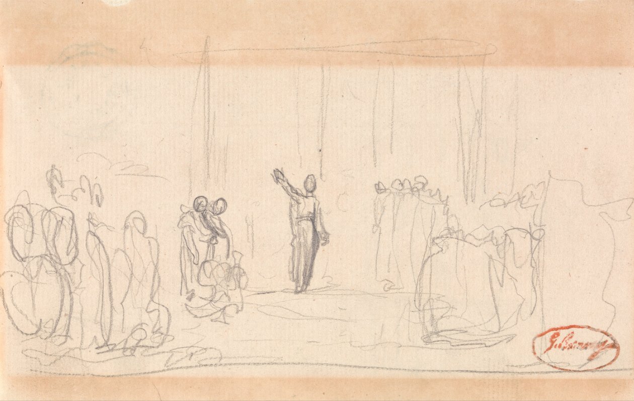 Possibilmente una folla davanti a una profetessa da George Romney