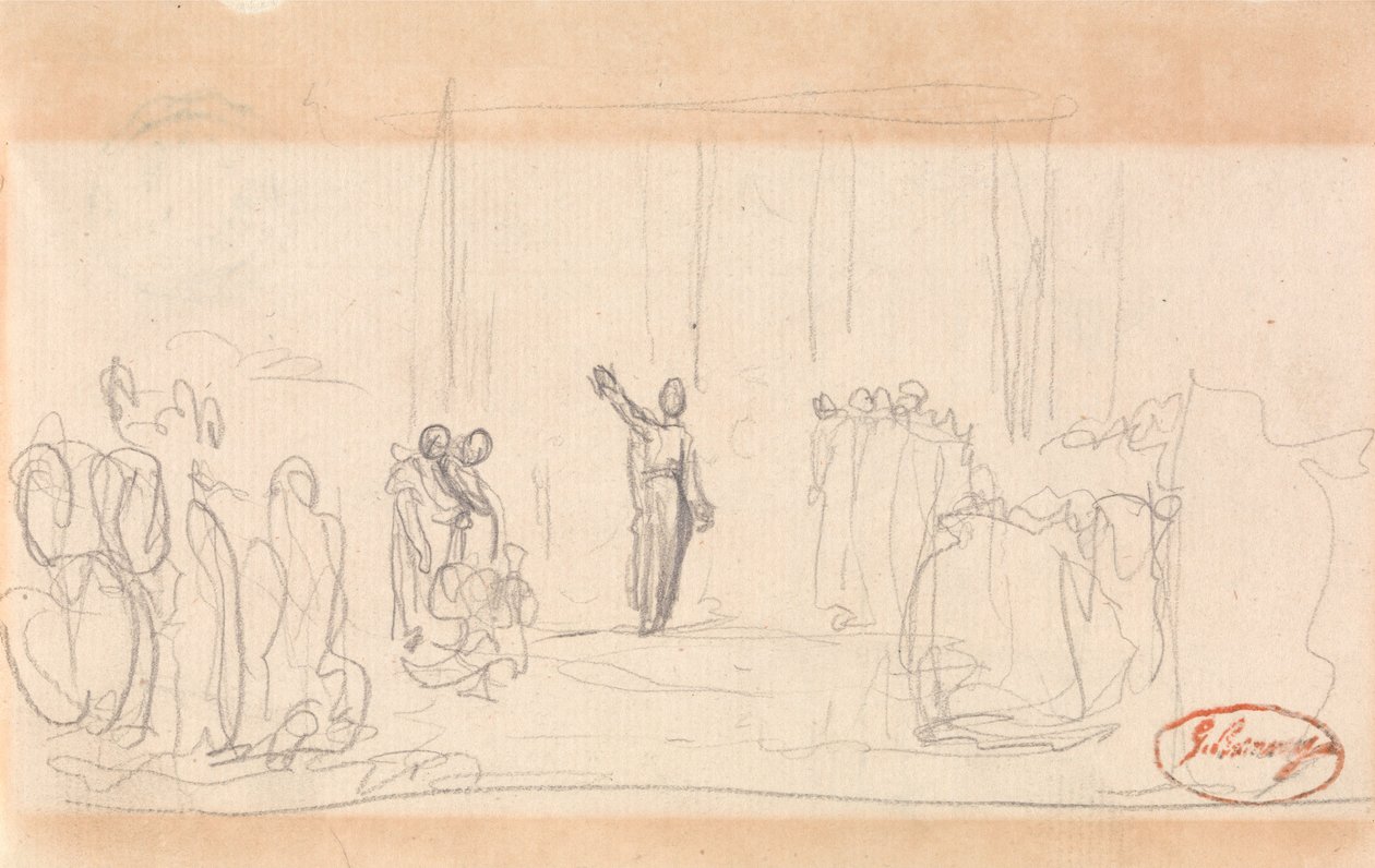 Forse una folla davanti a una profetessa da George Romney