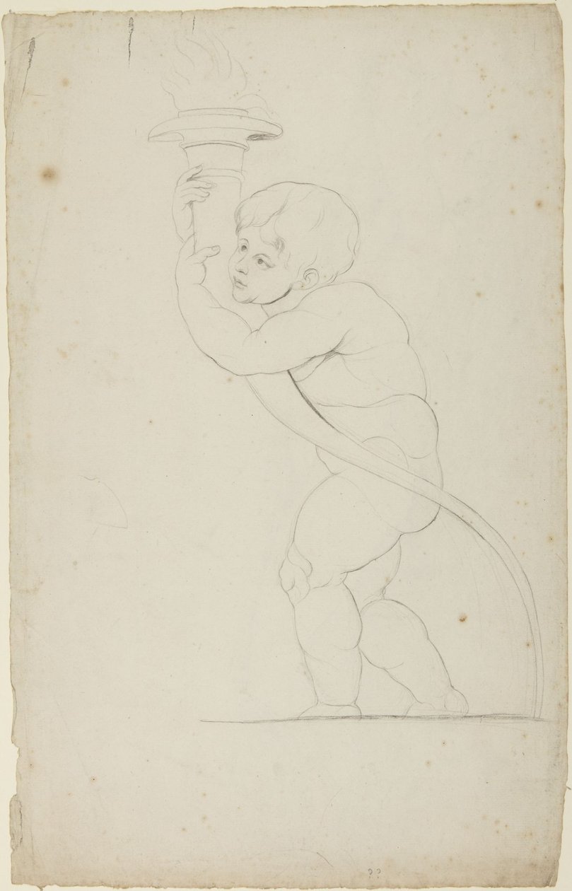 Putto con una torcia in mano da George Romney