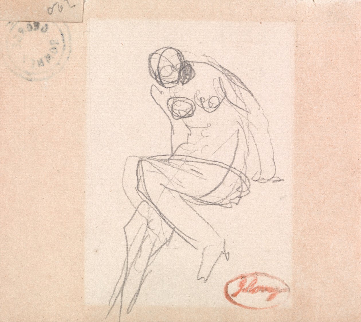 Nudo femminile seduto, probabilmente per "Susanna e gli anziani" da George Romney