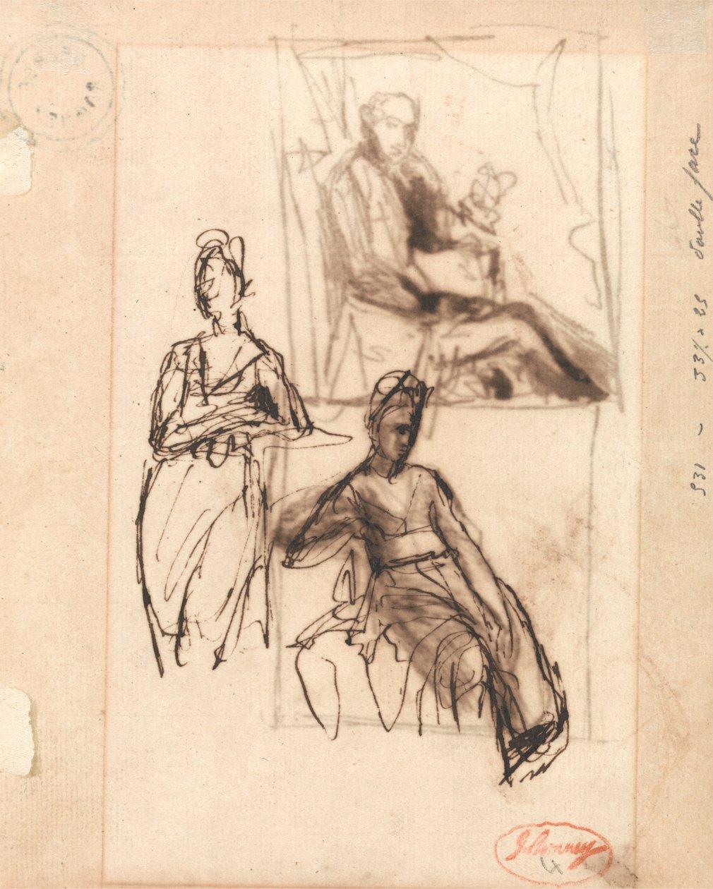 Uomo e donna seduti da George Romney