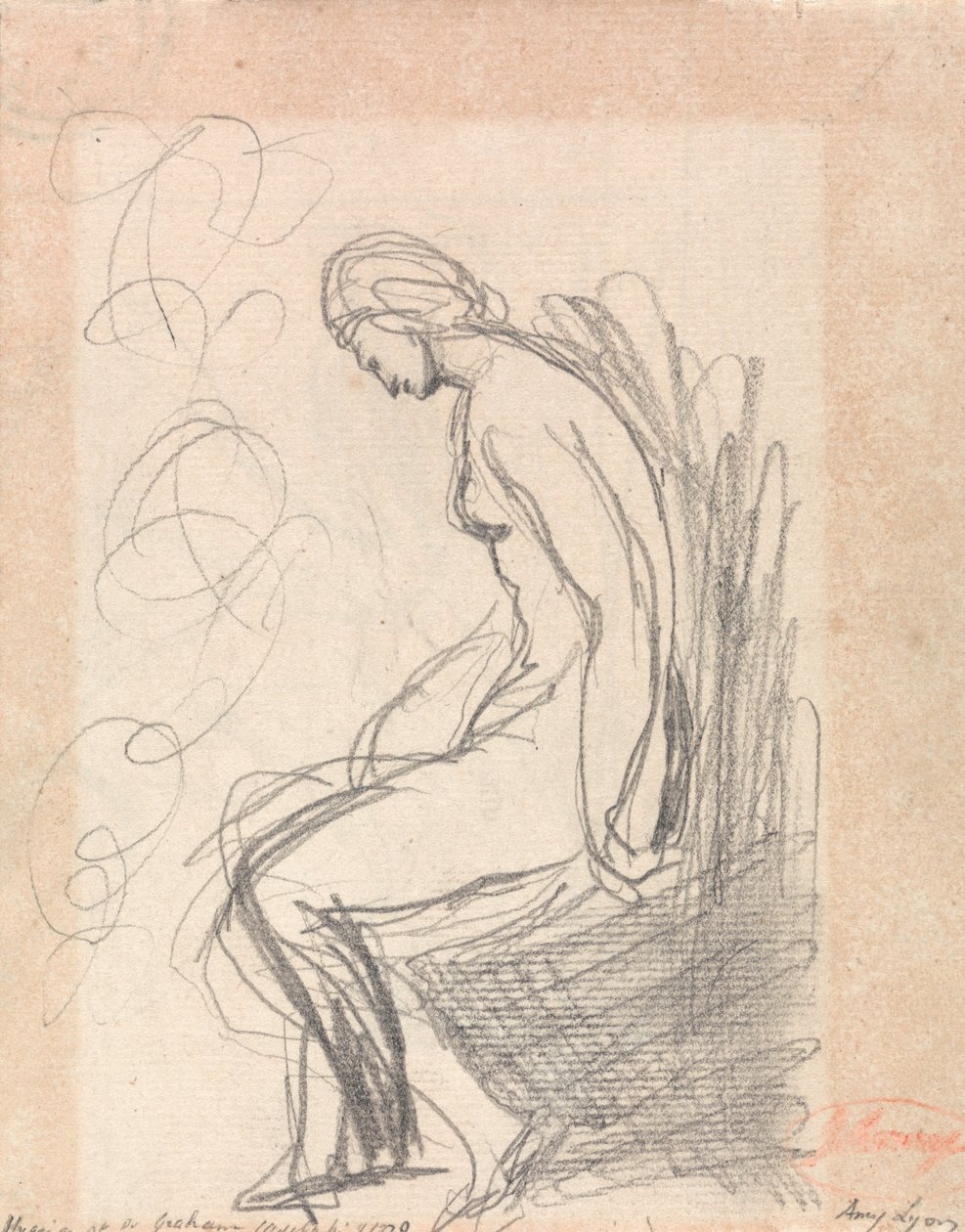 Donna nuda seduta (Hygeia presso il Dottor Graham) da George Romney