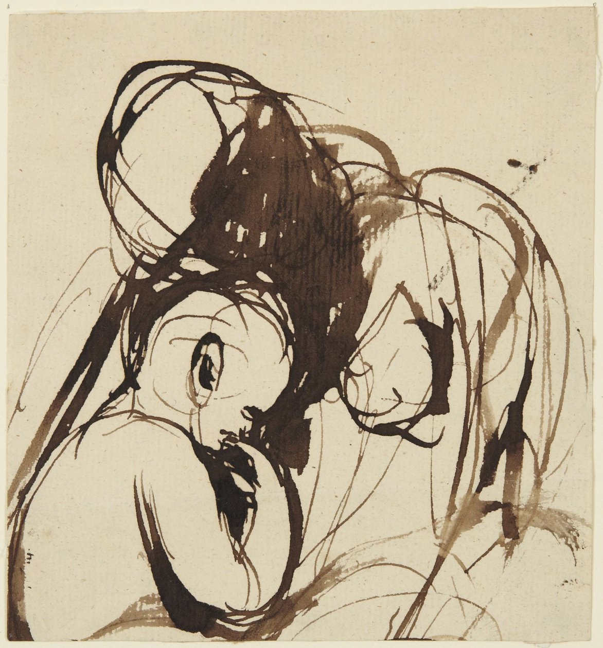 Donna seduta con un bambino da George Romney