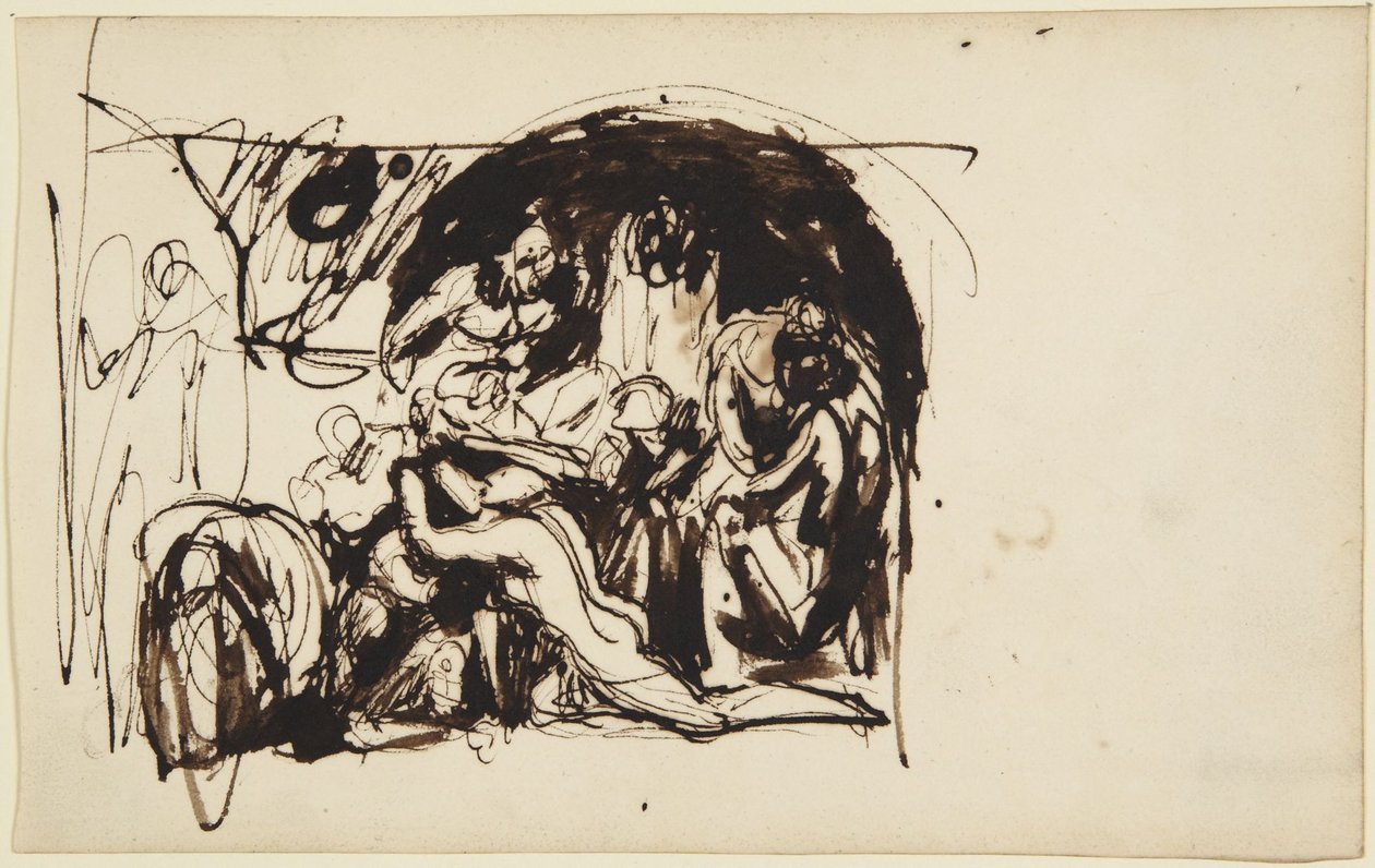 Schizzo per la visita di Howard alle carceri da George Romney