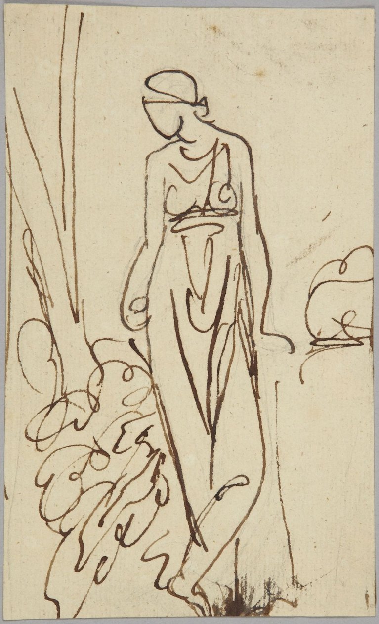 Figura femminile in piedi, studio di ritratto da George Romney