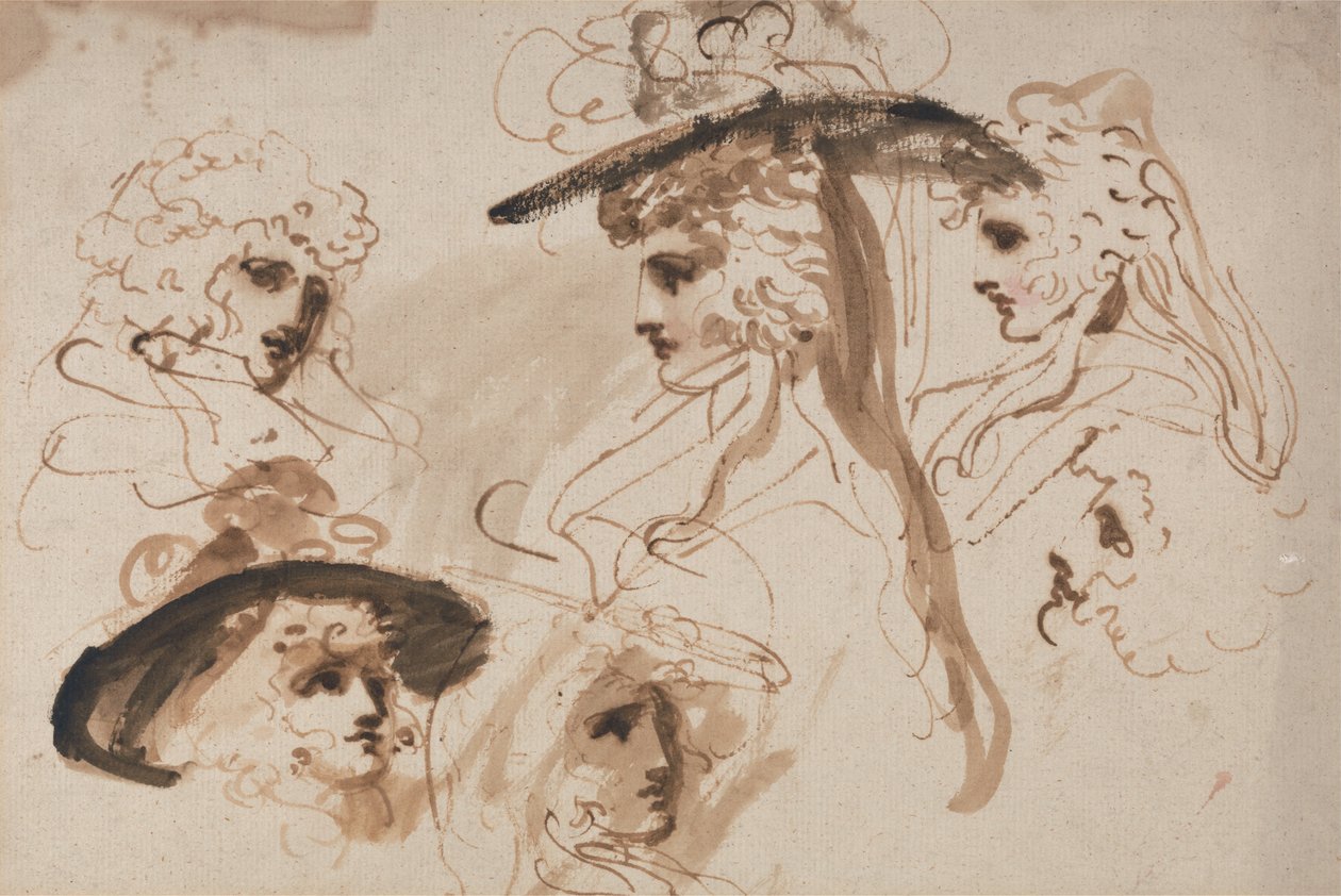 Studi per la testa di una signora (Studi di testa di donna) da George Romney