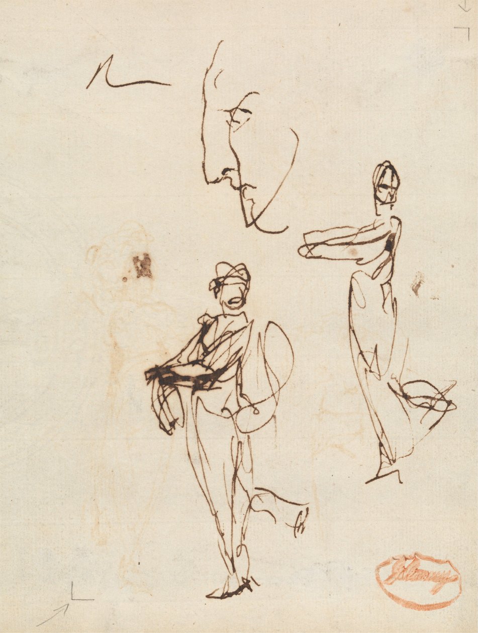 Studio di due figure e un volto da George Romney