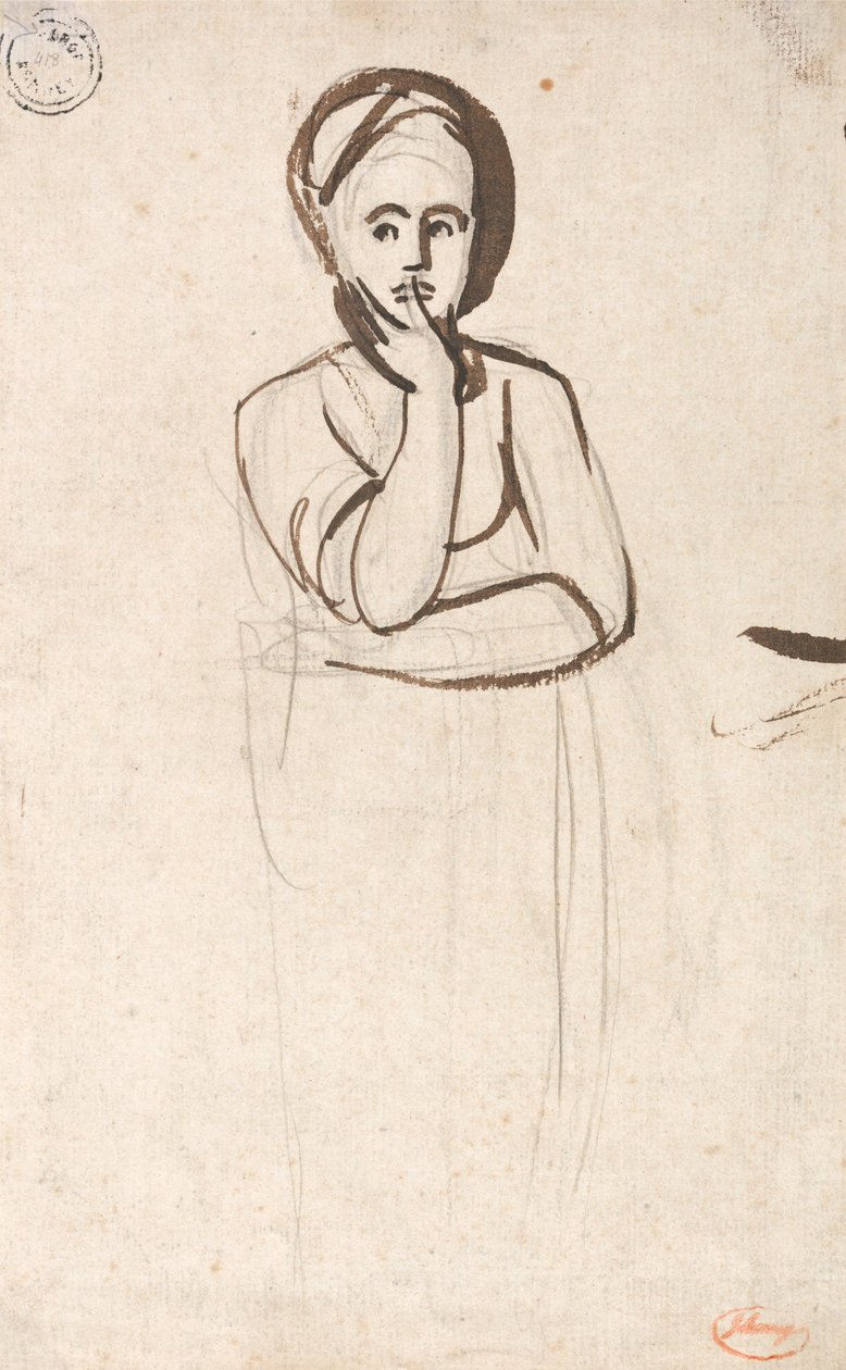 Studio di una donna pensierosa da George Romney
