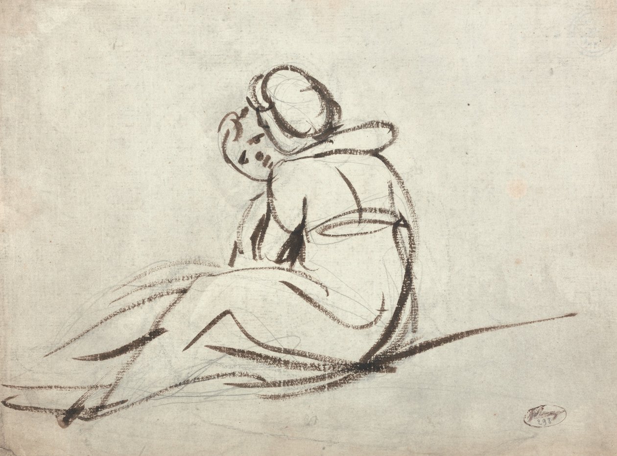 Due bambini che si abbracciano da George Romney