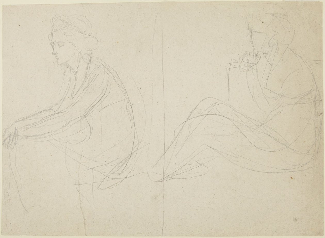 Due studi su una donna seduta da George Romney