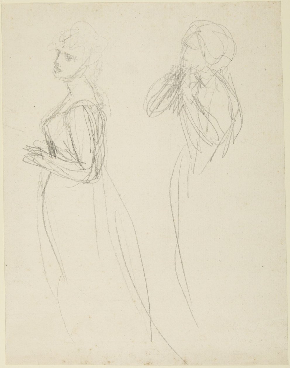 Due studi su una donna in piedi da George Romney