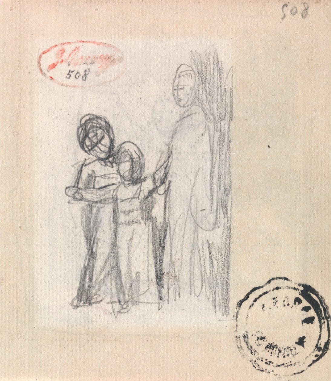 Donna e due bambini da George Romney
