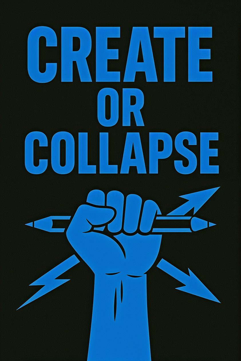CREARE O COLLASSARE, 2025 (acrilico su tela) da George Rosaly
