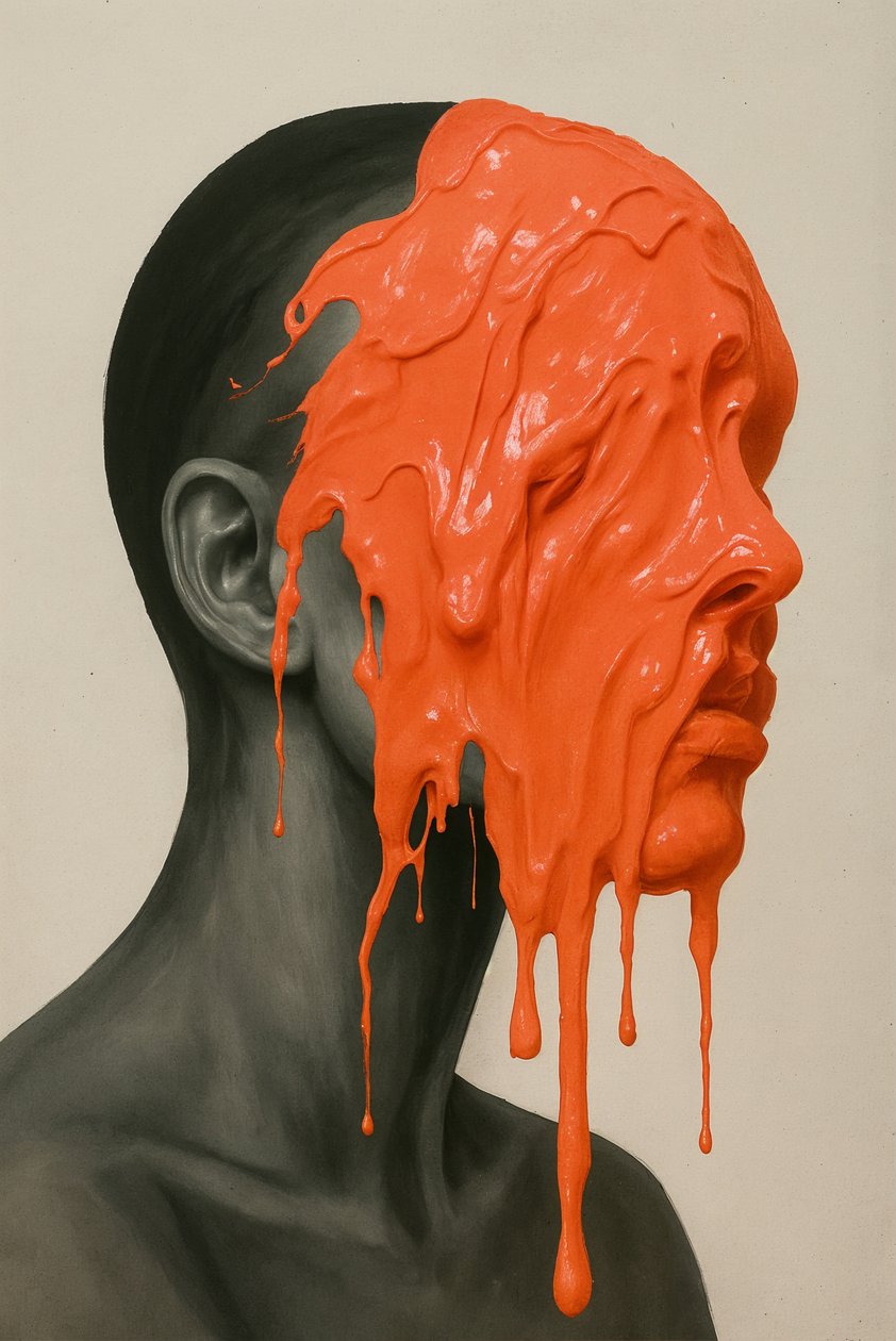 Silenzio fuso, 2025 (acrilico su tela) da George Rosaly