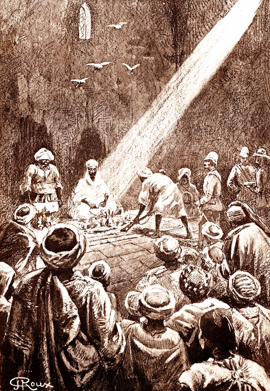 Deserto nubiano. Tribù del Sudan settentrionale. 1888 (incisione) da George Roux