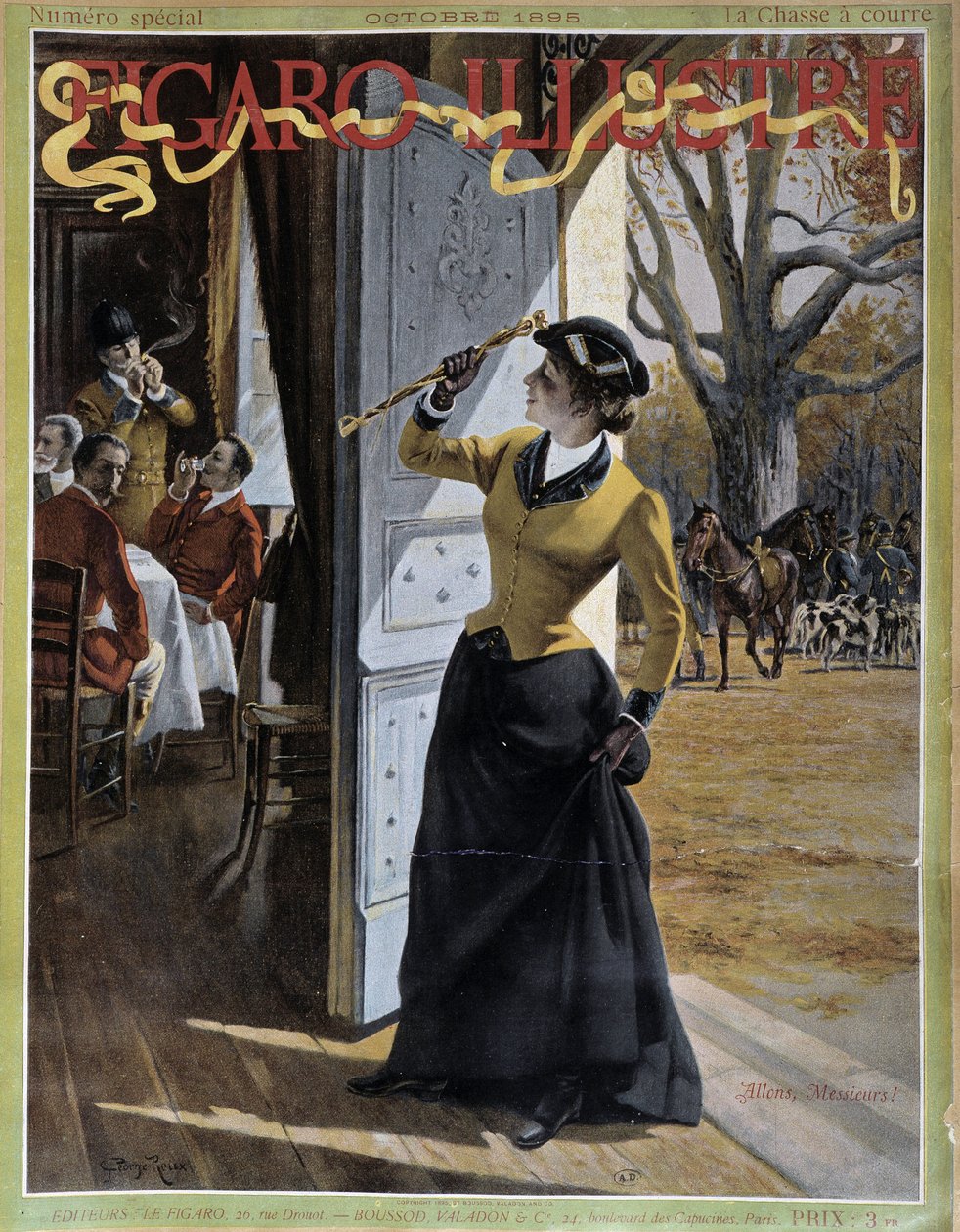 Donna in abito da caccia - in "Figaro Illustrato" di ottobre 1895 da George Roux
