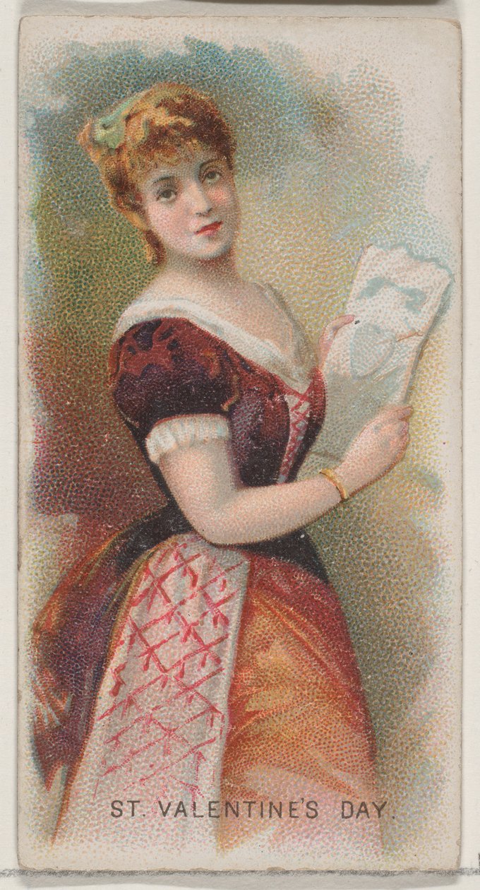 San Valentino, Stati Uniti, dalla serie Holidays N80 per sigarette Duke, 1890 da George S. Harris and Sons