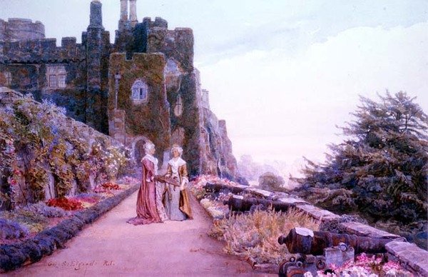 La terrazza al castello di Berkeley, Gloucestershire da George Samuel Elgood