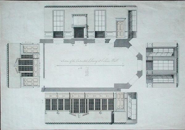 Sezione della Biblioteca Prevista a Cobham Hall, Kent da George Shakespeare
