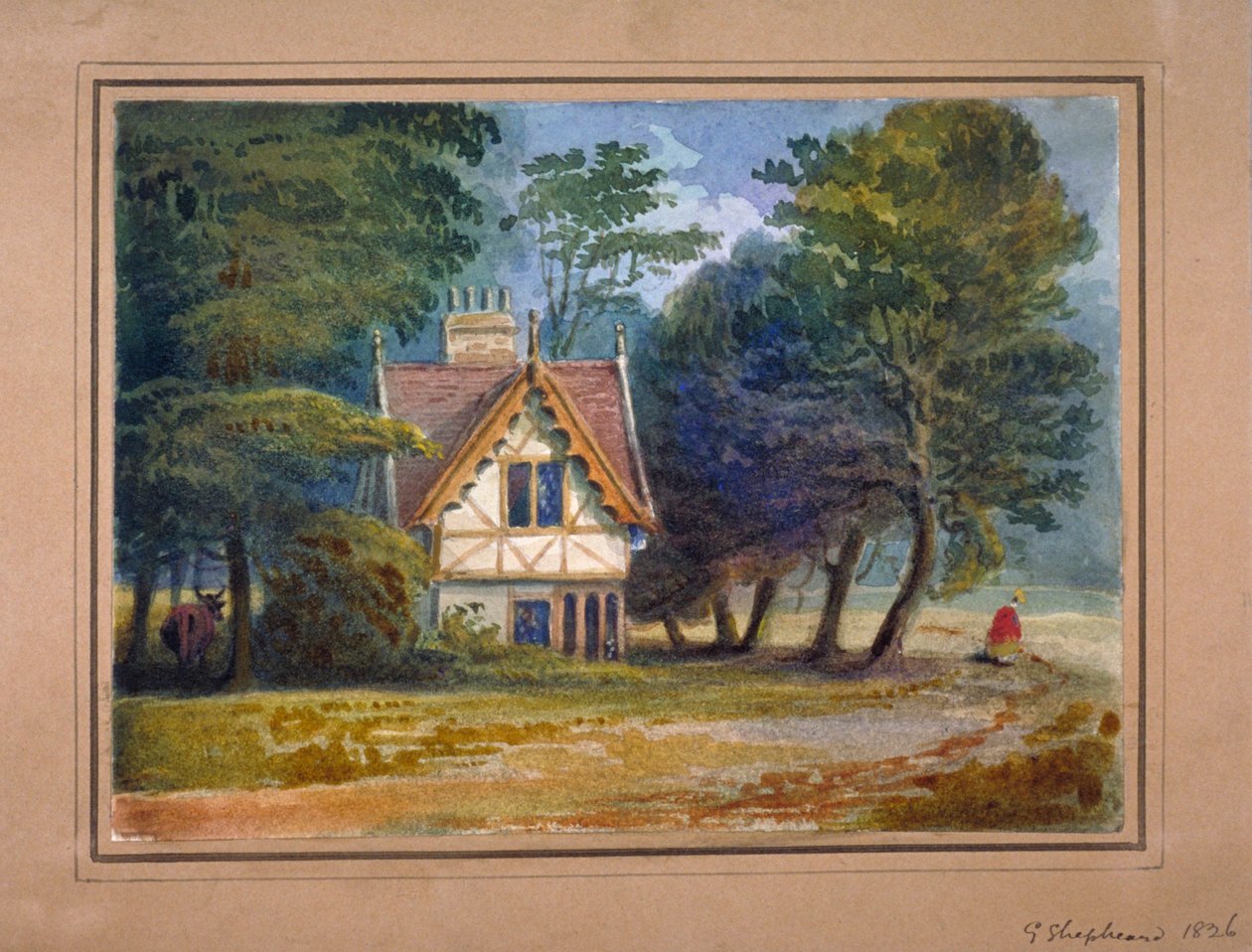 Vista del lodge a Hyde Park, Londra da George Shepheard