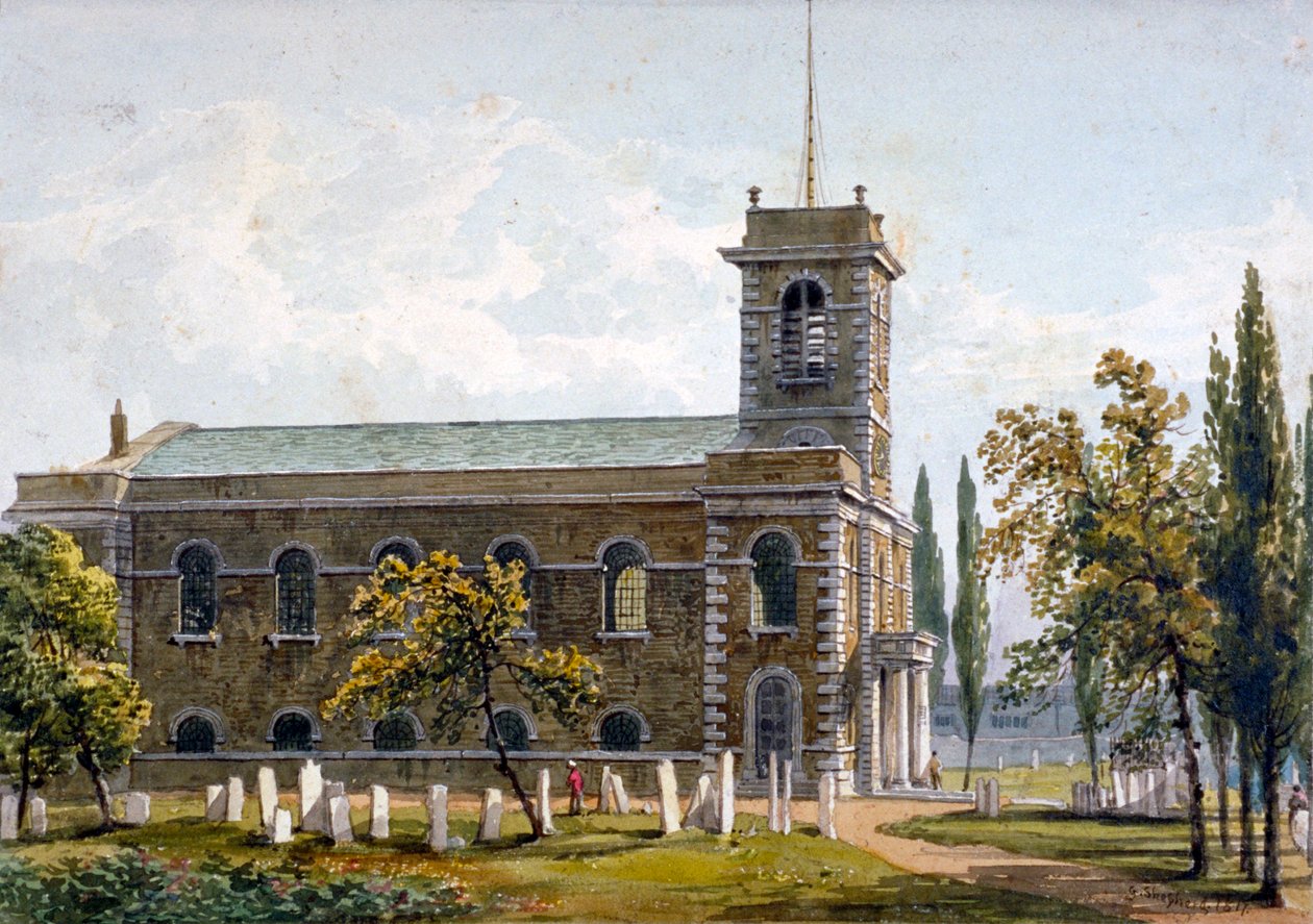 Chiesa di San Matteo, Bethnal Green, Londra, 1817 da George Shepherd