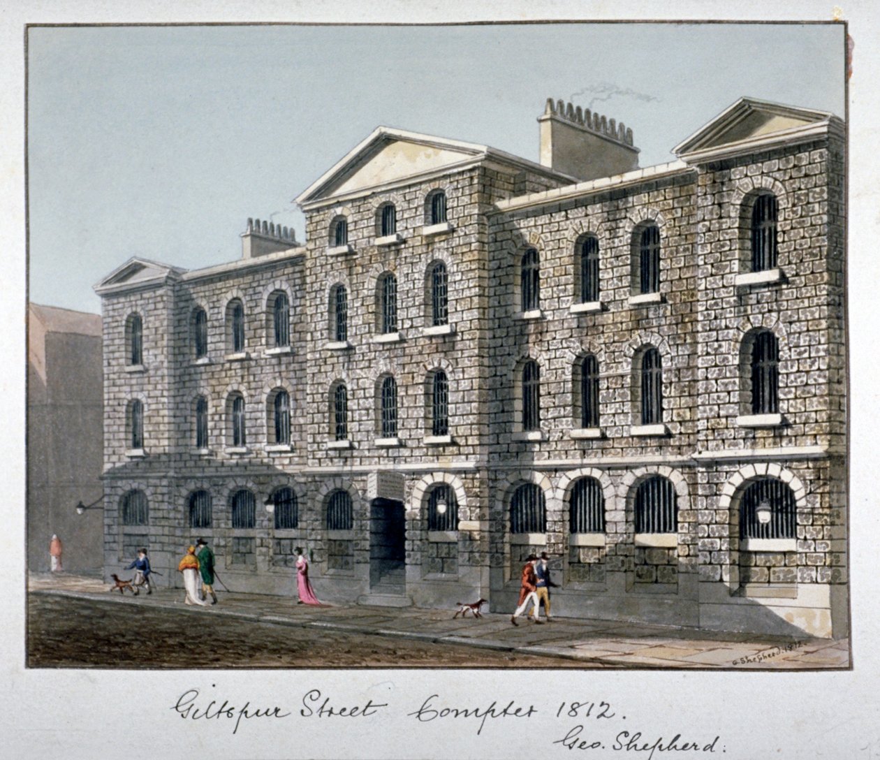 Giltspur Street Compter, Città di Londra da George Shepherd