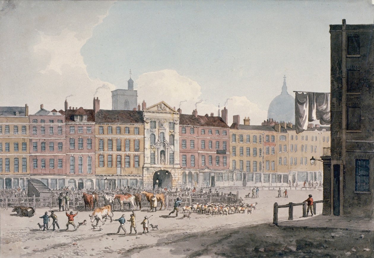 Mercato di Smithfield, Città di Londra da George Shepherd