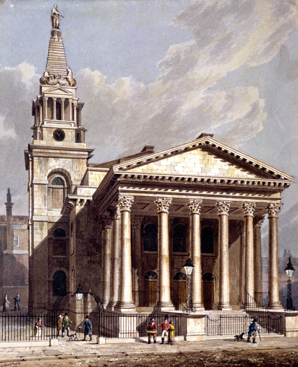 San Giorgio, Bloomsbury, Holborn, Londra, 1811 da George Shepherd