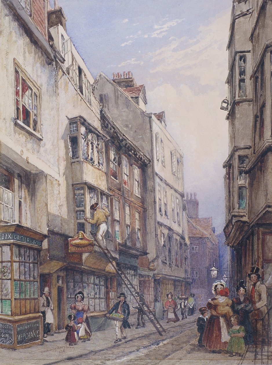 Bell Yard vicino a Chancery Lane, Londra, 1835 da George Sidney Shepherd