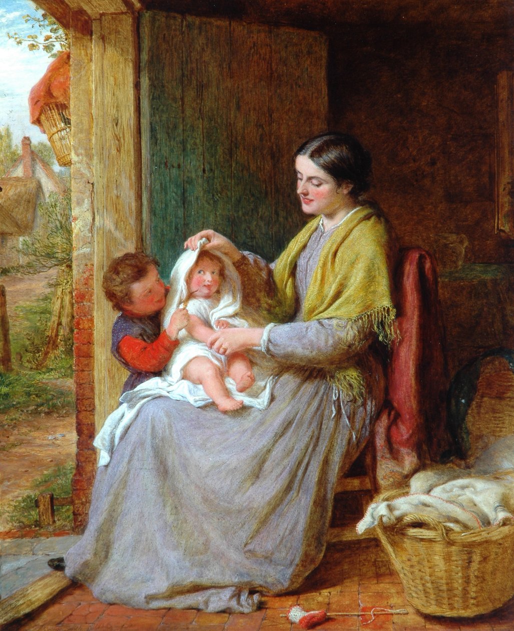 Giocando con il bambino, 1863 da George Smith