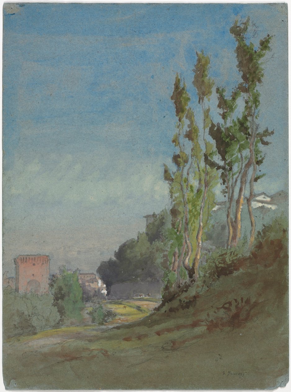 Albano, Italia, 1872 circa (acquerello con guazzo su grafite) da George Snr. Inness