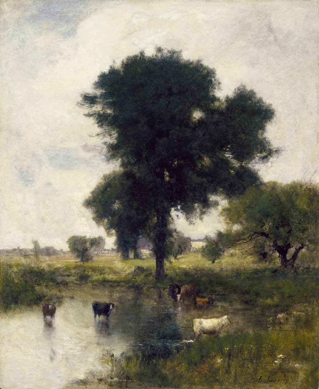 Bovini nella Pozza (Un Paesaggio Estivo) da George Snr. Inness