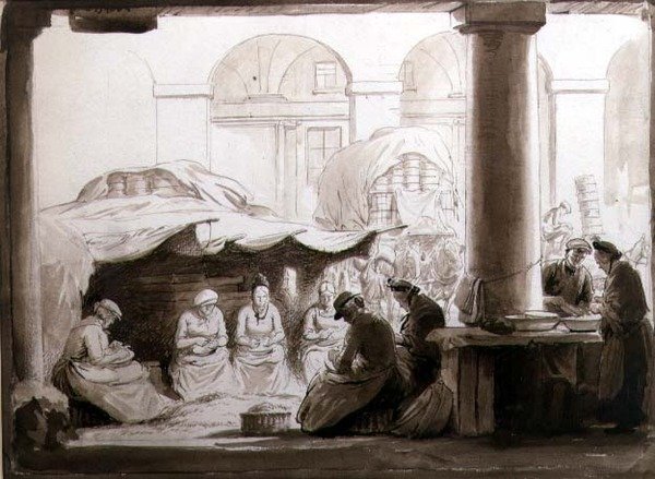 Sgranare piselli, Covent Garden da George Soper