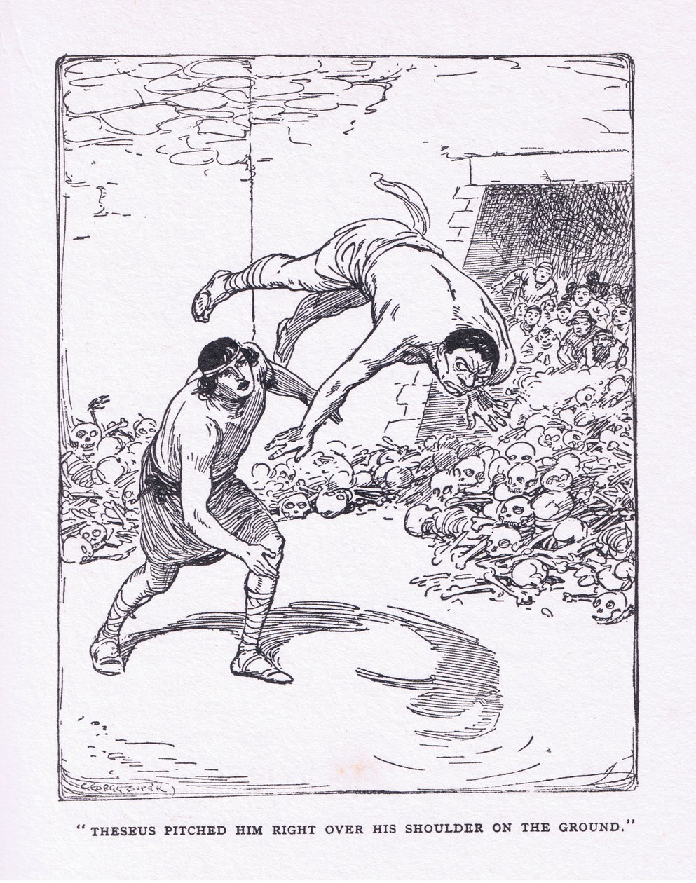 Il mare lo lanciò proprio sopra la sua spalla a terra, da Gli Eroi pubblicato da George Allen e Unwin 1929 da George Soper
