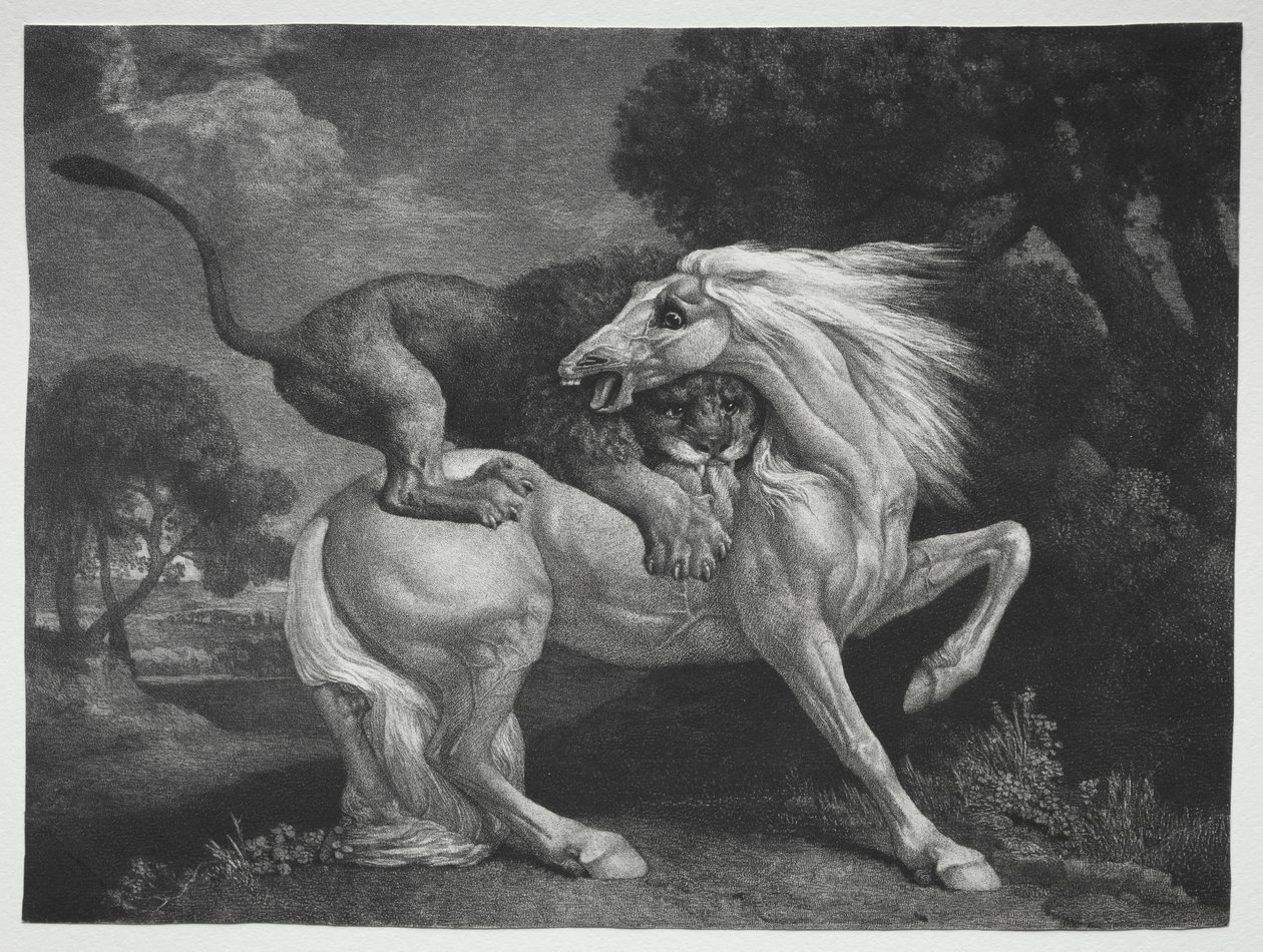 Cavallo Attaccato da un Leone da George Stubbs