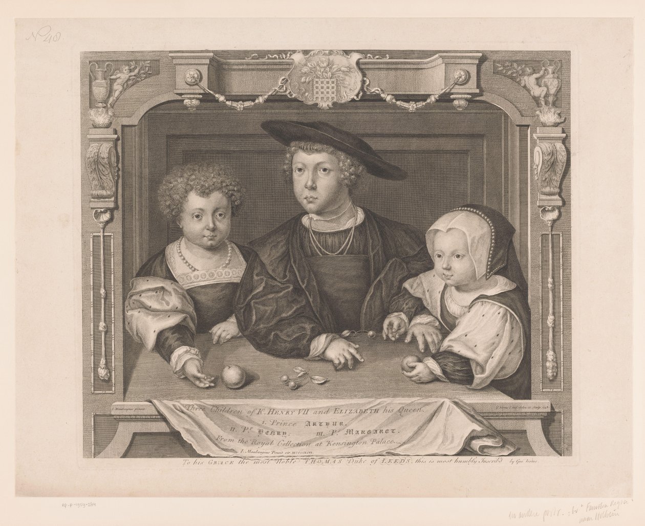 Ritratto di Dorothea, Johan e Christina di Danimarca da George Vertue