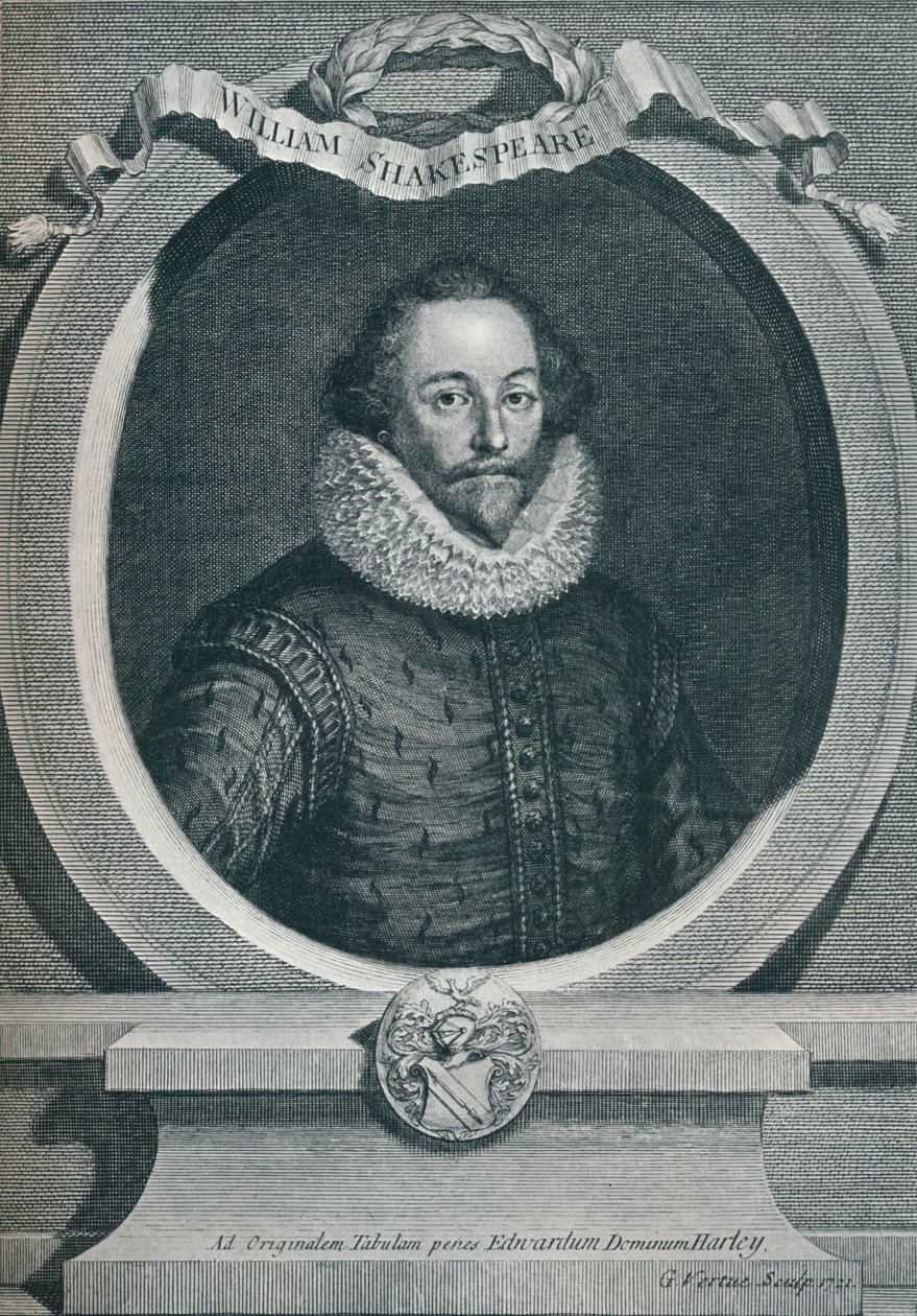 William Shakespeare 1564-1616, poeta e drammaturgo inglese, 1721, 1913 da George Vertue