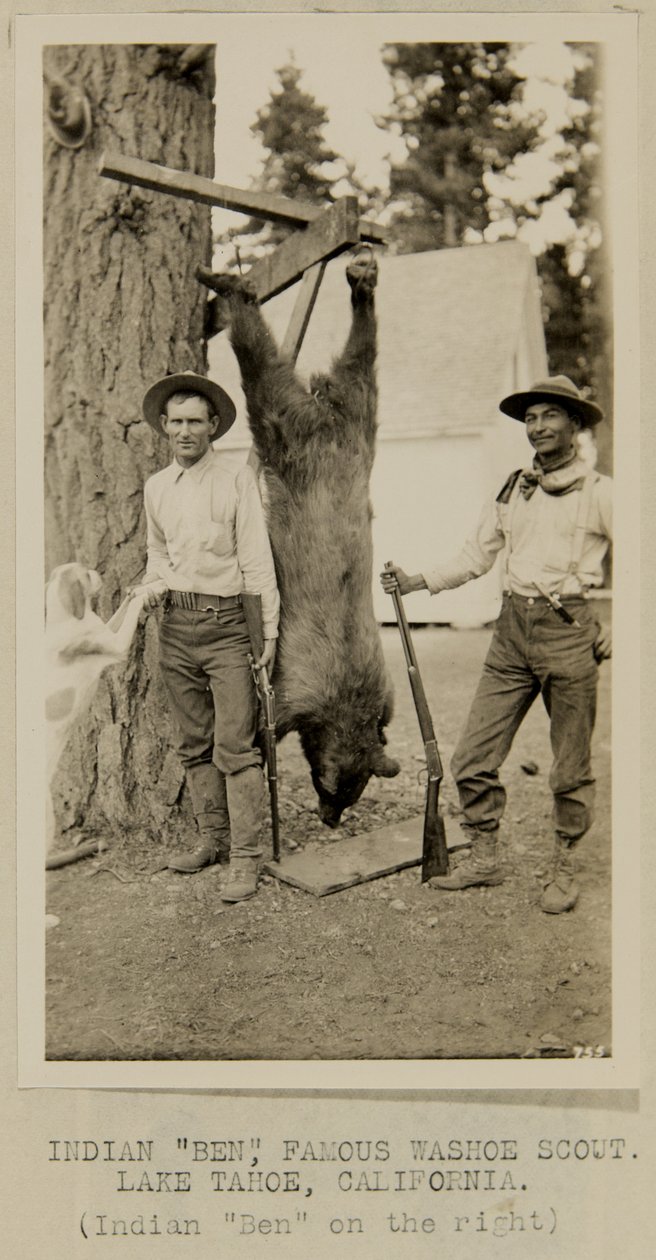 Indiano "Ben", famoso scout Washoe. Lago Tahoe, California da George W. Ingalls
