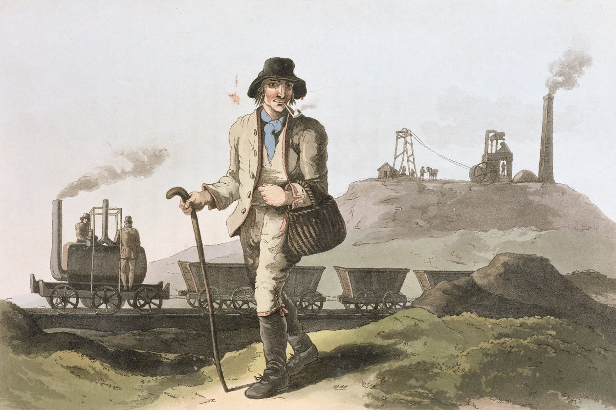 Locomotiva Blenkinsop alla miniera di Middleton vicino a Leeds, da 