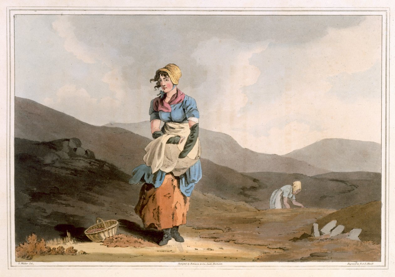 La ragazza del mirtillo rosso, inciso da Robert Havell il Vecchio, pubblicato nel 1814 da Robinson e Son, Leeds da George Walker