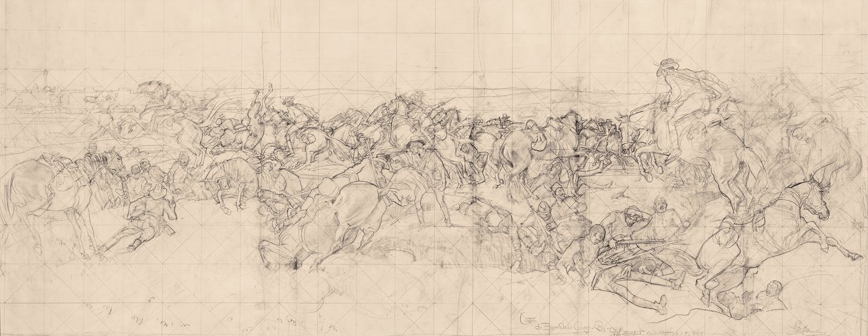 La Carica della 4ª Brigata di Cavalleria Leggera a Beersheba da George Washington Lambert