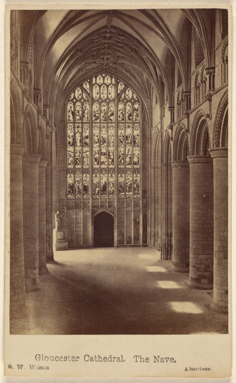 Cattedrale di Gloucester. La navata. da George Washington Wilson