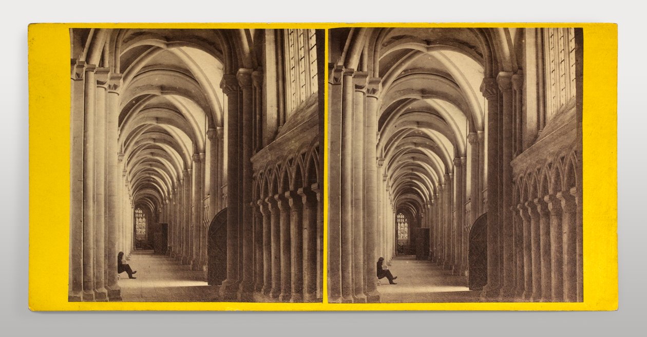 Cattedrale di Peterborough - navata laterale meridionale della navata principale da George Washington Wilson