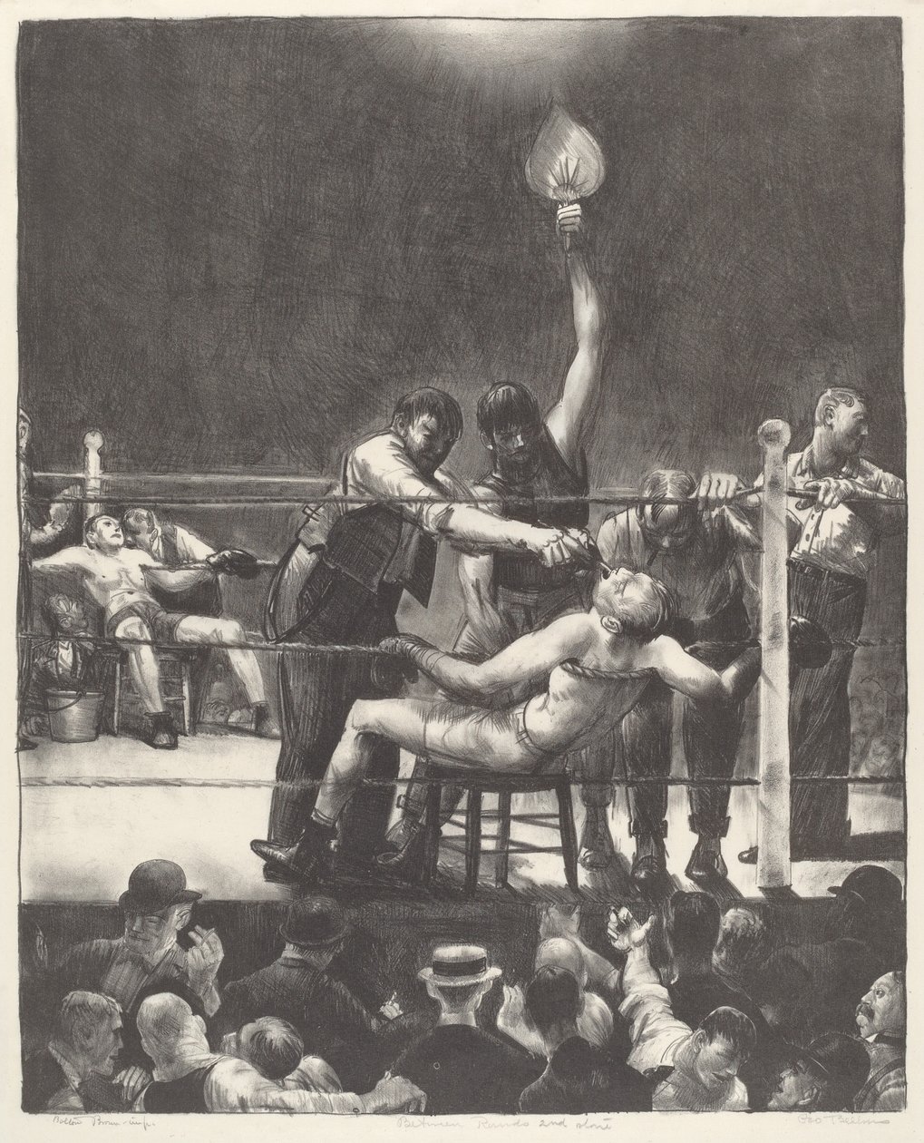 Tra i round, piccolo, seconda pietra, 1923 da George Wesley Bellows