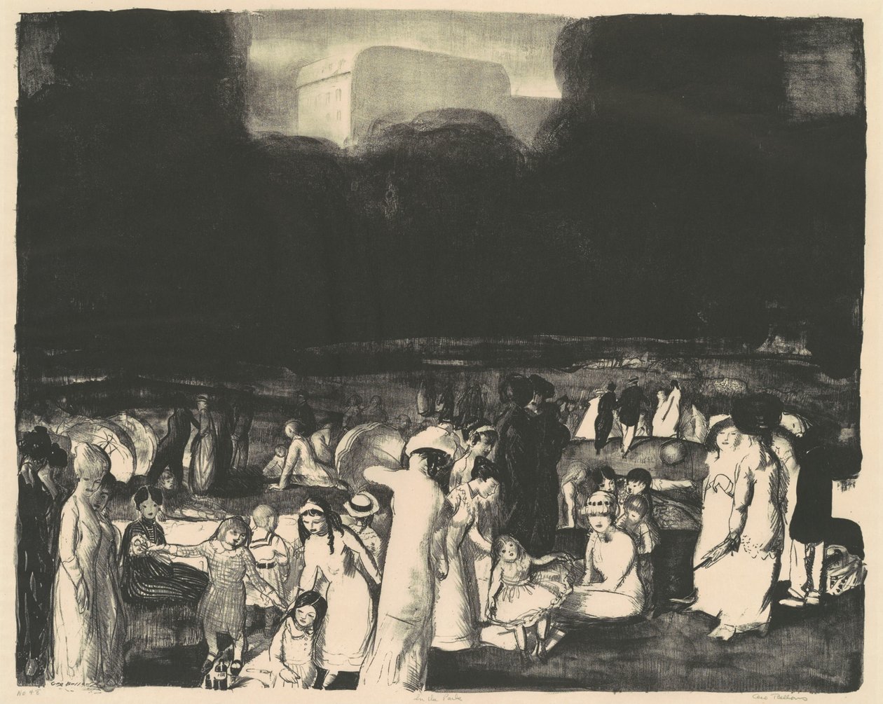 Nel parco, buio, 1916 da George Wesley Bellows